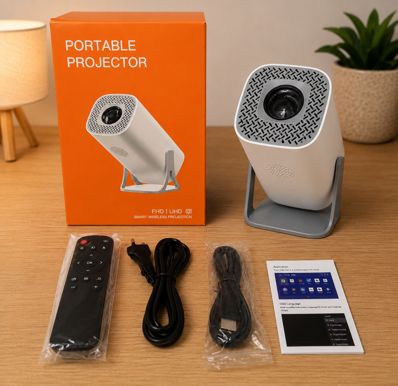 MORPELA S40 Ultra HD 4K Smart Projector | Android TV | WiFi 6 | Bluetooth | 180° Rotatable | 130" Display