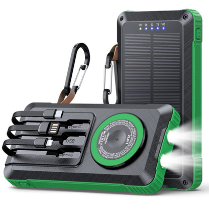 MORPELA Premium Solar Power Bank | 20,000mAh | 22.5W Fast Charging | 3-in-1 Magnetic Wireless Charging | Dual LED Flashlight