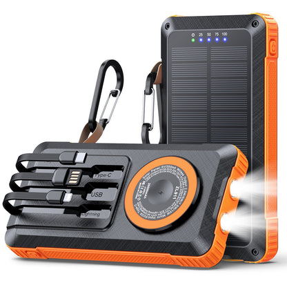 MORPELA Premium Solar Power Bank | 20,000mAh | 22.5W Fast Charging | 3-in-1 Magnetic Wireless Charging | Dual LED Flashlight