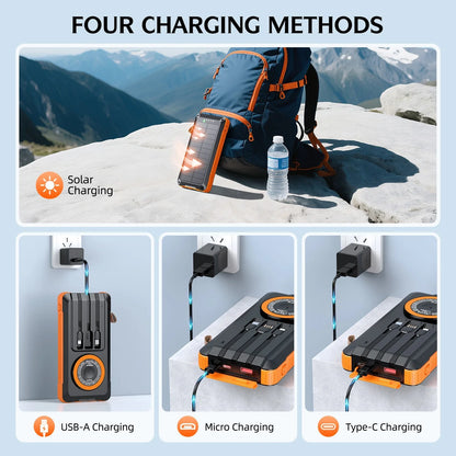 ☀️ MORPELA Premium Solar Power Bank 🔋 20,000mAh | 22.5W Fast Charging +🧲 Magnetic Wireless