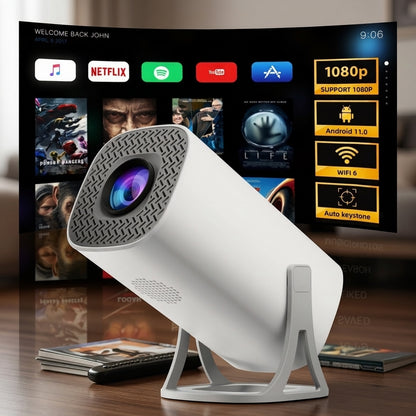 MORPELA S40 Ultra HD 4K Smart Projector | Android TV | WiFi 6 | Bluetooth | 180° Rotatable | 130" Display
