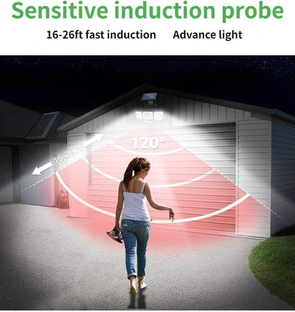 MORPELA Solar Outdoor Lights 3500LM 333 LED Security Lights with Remote Control